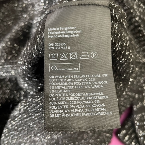 Divided black with metallic shimmer sweater, NWT, XS - Picture 3 of 7